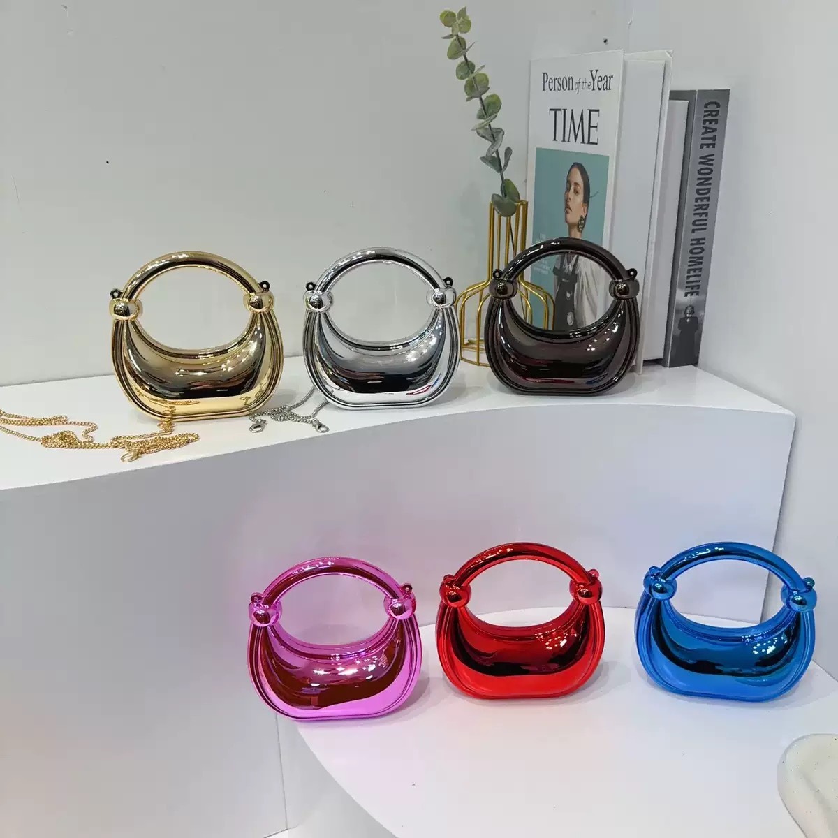 Women Bags On Sale - Mini bolso de noche dorado, monederos