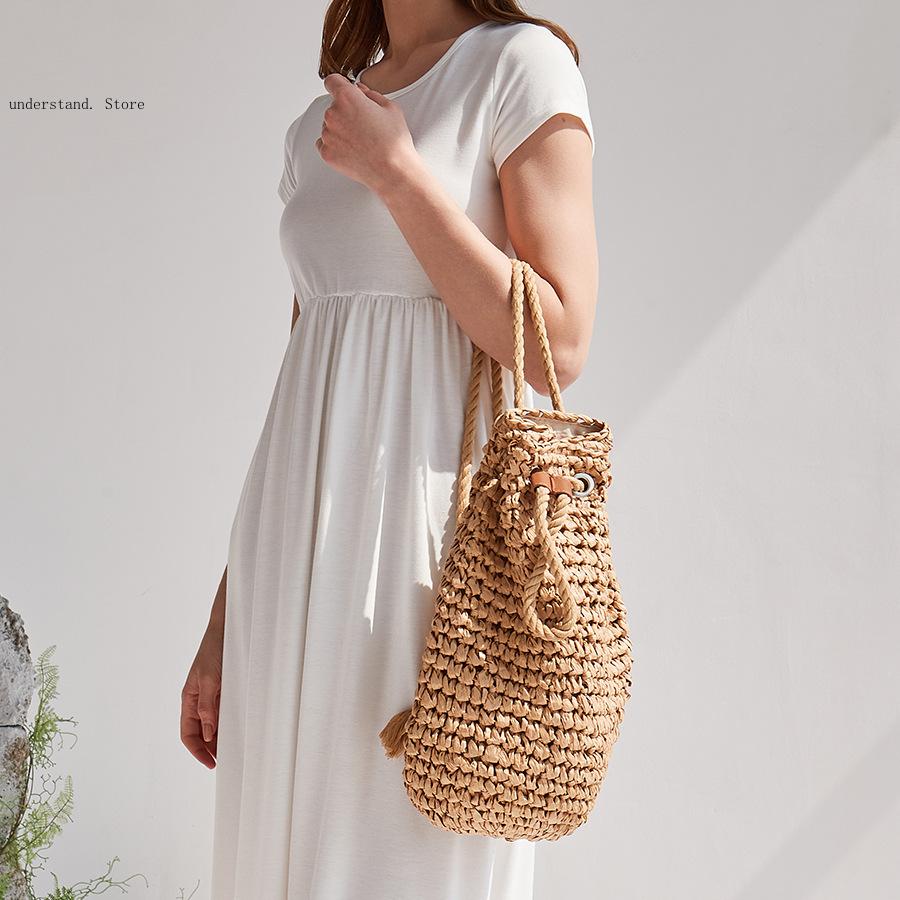 Bolsos de hombro de playa hech - Women'S Raffia Bags reseña y precio